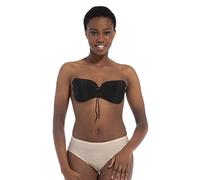Magic Bodyfashion Women's Adhesive Silicone Backless Strapless V-Shaped Push Up Bra, Black, D