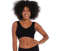 MAGIC Bodyfashion Women's Comfort Bra Organic Bamboo, Seamless and Breathable Bra for Women, Wireless Bustier Pull On Bra with Removeable Pads, Wirefree Bra Perfect for Yoga Bra Black