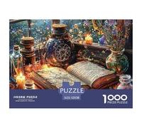 Magic Book Candles Puzzles for Adults Gifts 1000 Pc - Magic Book Potions Jigsaw Puzzle Fun Present & Activity for Home Wall Decor52x38cm/1000pcs