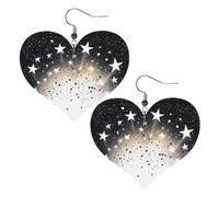 magic book Double-Sided Faux Leather Large Dangle Earrings for Women Heart-Shape Lightweight Spring Winter Decorative Earrings for Holiday Concert Party Decor Gifts