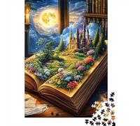 Magic Book Fantasy1000 Pieces Cardboard Nature Book Jigsaw Puzzle Set Adults Kids Family Game Fun Challenging Holiday Activity Housewarming Gift 70x50cm/1000pcs
