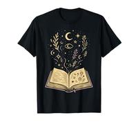 Magic Book for Witches Celestial Moon and Star Symbolic Art T-Shirt