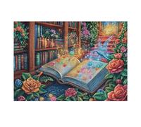 Magic Book Forest Night 300 Piece Jigsaw Puzzle for Adults Home Office Wall Art Productivity Boost Precision Cut for Remote Workers 300 PCS