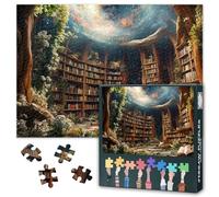 Magic Book Jigsaw Puzzles, Magic Library Filled with Books, with a Stunning Galaxy on Top Puzzle for Adults 1000 Pieces, Impossible Jigsaw Puzzles for Adults, 19.5 x 27.5 Inch