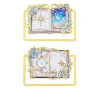 Magic Book Metal Bookmark Gift - Inspired by Medieval Magic Books, It Integrates Fantasy Elements Such As Knight Armor and Starry Magic Arrays, Making It a Perfect Gift for Readers. (Starry Sky 2pcs)