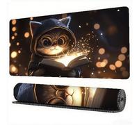 Magic Book Mouse Mat XXL 59.1x31.5x0.12 inch Large Gaming Mouse Pad Cat Desk Mat Stitched Edges, Washable Japanese Mousepad with Anti-Slip Rubber Base for Laptop Office Decor, Gifts for Women,Model752