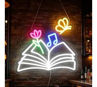 Magic Book Neon Sign for Kids Room Nursery - Book LED Wall Art for Game Room Bookstore, Gift for Book Lover Reader