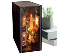 Magic Book Nook - Book Nook Bookshelf Insert Decor - Decorative Bookend with LED Light, Bookend Building Set Model Kit for Teens and Adults