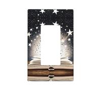 Magic Book Print 1 Gang Single Rocker Wall Panel Light Switch Plate Covers Wall Decor Home Decor For Kitchen Bathroom Bedroom 2.8x4.5 In