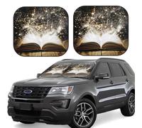 magic book Print Car Sun Shade Windshield 2-Piece Foldable Front Windshield Sun Visor Sunshade for Car Windshield, S