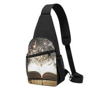 Magic Book Printed Chest Bag Sling Bag for Men Women, Outdoor Crossbody Fanny Packs Hiking Chest Packs Sport Daypacks