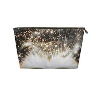 Magic Book Printed Toiletry Bag for Women Girl Portable Travel Cosmetic Bag Leather Makeup Pouch Organizer with Gold Zipper