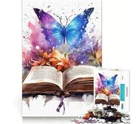 Magic Book Watercolor Adults 1000 Piece Jigsaw Puzzle Brain Think Bright Detail Real Challenge Room Accent (38x52cm)