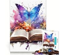 Magic Book Watercolor Jigsaw 1000 Pieces for Teenagers Logic Skill Precise Edge Family Bond Ideal Decor (50x75cm)