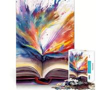 Magic Book Watercolor Jigsaw Puzzles 1000 Pieces for Adults Logic Fun Real Thick Playful Challenge Night Activity (50x75cm)