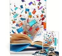 Magic Book Watercolor Jigsaw Puzzles for Adults 1000 Pieces Sharp Mind Bright Color Family Activity Wall Art (38x52cm)