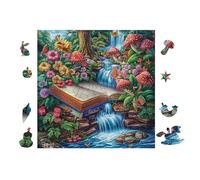 Magic Book Waterfall 100 Pc DIY Jigsaw Puzzle Puzzles for Adults Teens Hard Challenging Team Building Stress Reducing Autumn Gift 28x28cm
