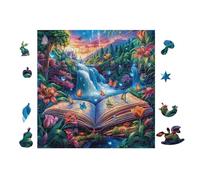 Magic Book Waterfall 100 Pcs Jigsaw Puzzles Puzzles for Adults Teens Relaxing Fun Family Game Team Building Stress Reducing Autumn Durable Cardboard 28x28cm