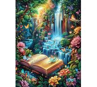 Magic Book Waterfall 300 Pieces Jigsaw Puzzles Animal Pets For Men Educational Decompression Adults Anxiety Memory Care Mothers Valentines Gift Durable Cardboard 300 PCS