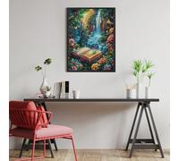 Magic Book Waterfall 500 Piece Jigsaw Puzzle for Adults Animal Pets Date Night Activity Couple Bonding Beautiful Design Ideal Anniversary Present 500 PCS