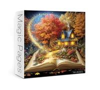 Magic Books Fall Scenic Puzzles for Adults 1000 Pieces Nature, Fantasy Flower Autumn Landscape Jigsaw Puzzles, Impossible Challenging Art Puzzle