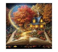 Magic Books Fall Scenic Puzzles for Adults 1000 Pieces Nature, Fantasy Flower Autumn Landscape Jigsaw Puzzles, Impossible Challenging Art Puzzle