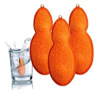 Magic Bottle Cleaning Beans 3PCS Bottle Sponge Reusable Cleaning Beans Pea-Shaped Water Cleaner Sponges for Internal Orange