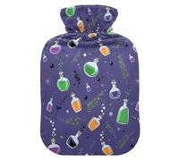 Magic Bottles Herbs Purple Hot Water Bottle with Cover for Pain Relief Heating Bottles for Arthritis, 2L