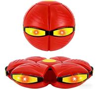 Magic Bouncing Ball,2026 Upgraded Children's Magic Metaball,Magical Flying Saucer,Safe & Durable Bouncy Ball for Kids & Pets,Indoor Outdoor Play,Dual Form Freely Switchable with 6 LED Lights (RED)