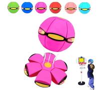 Magic Bouncing Ball, Children's Bouncing Ball, Parent-Child Interaction with Lights, Dual Form Freely Switchable, for Educational Body Exercise Reaction (Rose Red)