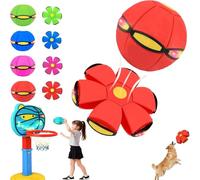 Magic Bouncing Ball,Children's Bouncing Ball,Pop up Balls,Magics Bouncy Balls,Magics Flying Saucer,Dual Form Freely Switchable Toy,Parent-Child Interaction,Doggy Delight Disc Toy (Red)