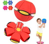 Magic Bouncing Ball for Kids & Children, Magic Meta Ball with 6 Led Lights, Parent-Child Interaction, Dual Form Freely Switchablef,Pop Up Balls Toy for Indoor & Outdoor (Red)