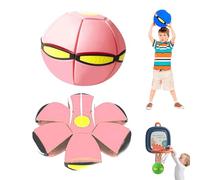 Magic Bouncing Ball,Magic Flying Saucer,Children's Bouncy Ball,Parent-Child Interaction,Interactive Pop-Up Transform Toy,Throw a Disc Catch a Ball - Time Delay Transformation Flying Toy (Pink)