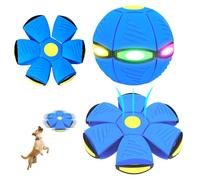 Magic Bouncing Ball Metaball, Flying Saucer Pop up Ball Toys for Kids, Blue | Bouncy Ball,Interactive Toys with 6 LED Light, Metaball Transforming Design, Interactive for Kids Dogs Pets