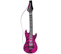 Magic Box 1980s Rock Star Pink Zebra Print Inflatable Guitar