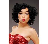 Magic Box Adult Womens Curly Black Betty Boop Style Wig