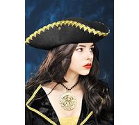 Magic Box Black Dick Turpin Pirate Tricorn Hat