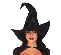 Magic Box Deluxe Halloween Black Ruched Taffeta Witch Hat