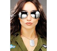 Magic Box Fighter Pilot Silver Mirror Sunglasses
