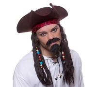 Magic Box Jack Sparrow Style Brown Caribbean Pirate Hat Set