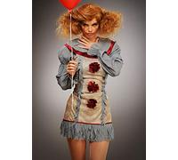 Magic Box Ladies New Halloween Grey Clown Costume (Small (UK 8-10))