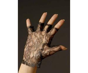 Magic Box Ladies Rocky Horror Style Black Lace Fingerless Gloves