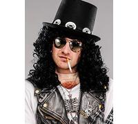 Magic Box Men Slash Style 80s Long Curly Black Wig