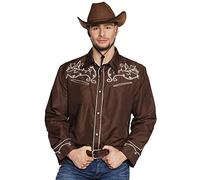 Magic Box Mens Wild West Brown Rodeo Cowboy Shirt Medium
