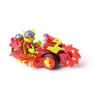SUPERTHINGS KAZOOM POWER - Kid Fury Combat Vehicle. Kid Fury's combat vehicle from the animated series "Kazoom Power". Contains 1 Combat Vehicle, 1 Exclusive Kid Fury, 1 Weapon, and 1 Accessory.