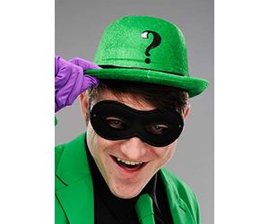 Magic Box The Riddler Style Green Bowler Hat with Question Mark