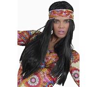 Magic Box Womens 1970s Long Black Hippy Girl Wig