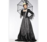 Magic Box Womens Black and Grey Victorian Lady Costume S (UK 8-10)