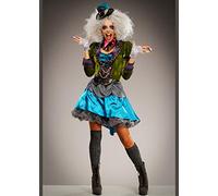 Magic Box Womens Halloween Deluxe Gothic Mad Hatter Costume (Medium (UK 10-12))