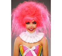 Magic Box Womens Messy Neon Pink Clown Wig